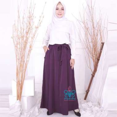 Afna Rok Hayfa - Rok Panjang Polos Pias Muslimah Syari Biru Tosca Muda