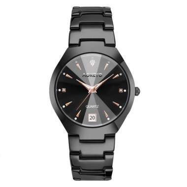 W101 Jam Tangan Wanita Original Berlian Anti Air Analog Bisnis Kuarsa Jam Tangan Cewek Emas hitam