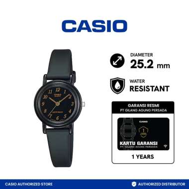 Casio Ladies Analog LQ-139AMV-1LDF Jam Tangan Wanita Black Gold -