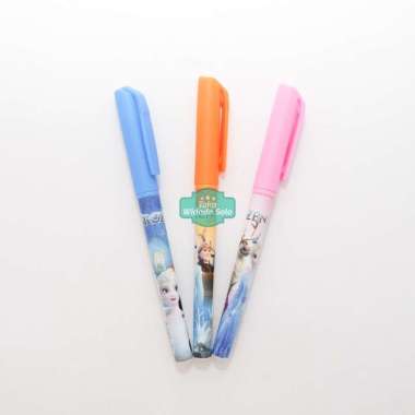 Pulpen Gel Fancy Hitam Frozen - 1 Buah