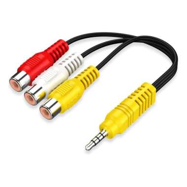 Kabel Adaptor Stereo AV Jack 3.5mm Male to 3 RCA Female / Audio 3.5mm to 3 AV