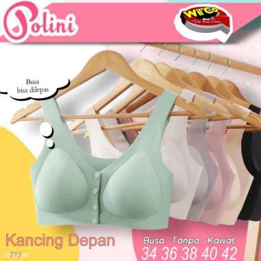 B315 Polini Bra Kancing Depan Busa Tanpa Kawat (busa bisa dilepas) HIJAU 42