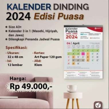 Kalender Dinding Yufid 2023 Edisi Puasa - kalender islami 3in1 Kalender 2024