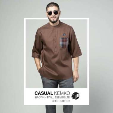 SAMASE Kemko Casual U051P | Brown Twill Esembe Ltd Baju Kemeja Koko L