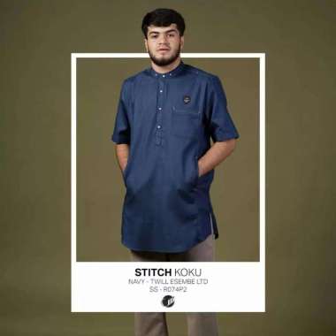 SAMASE KOKU STITCH R074P Navy Twill Esembe Limited Baju Koko Pria M