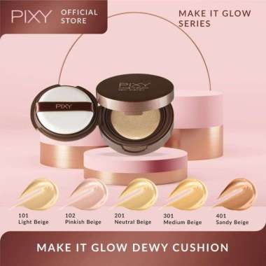 Pixy Make It Glow Dewy Cushion 15gr - Bedak Basah 201.Natural Beige