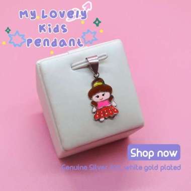 BCLA023 PERHIASAN KALUNG LIONTIN ANAK ANAK MY LOVELY KIDS PERAK SILVER 925 LAPIS EMAS PUTIH ASLI ORI