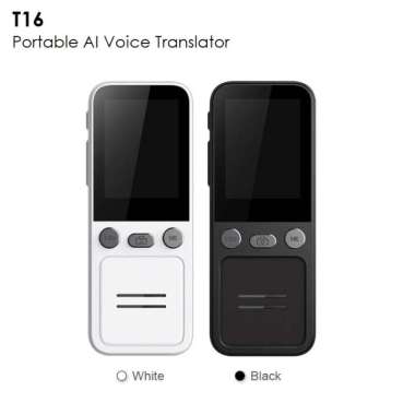 T16 - Portable Audio AI Voice Translator - Support Photo Translation Hitam