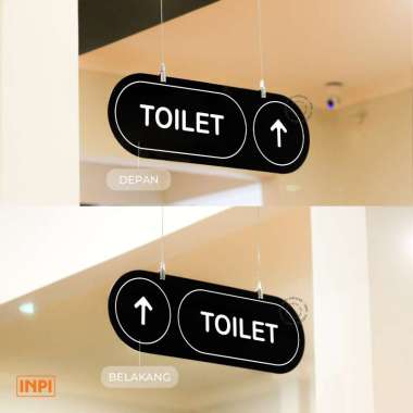 Sign Akrilik Gantung Toilet Arah Lonjong besar - INPI House atas