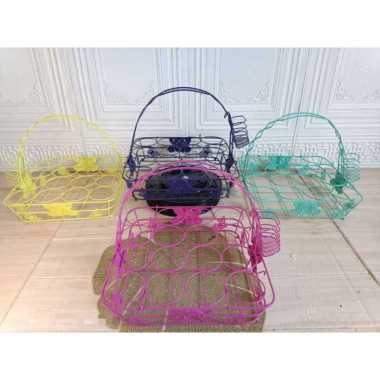 Rak Aqua /keranjang tempat air mineral Aqua gelas rak Aqua stainless 16 lubang