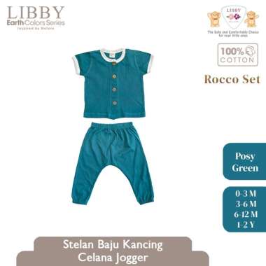 Libby Rocco Set Celana Jogger Stelan Anak Bayi 0-6 bulan Posy Green