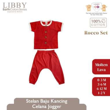 Libby Rocco Set Celana Jogger Stelan Anak Bayi 0-6 bulan Molten Lava