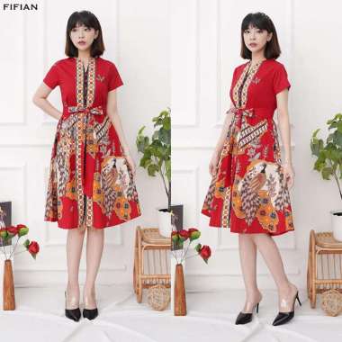 Evercloth Fifian Dress Batik Wanita Dress Wanita Batik Couple Dress Pita L