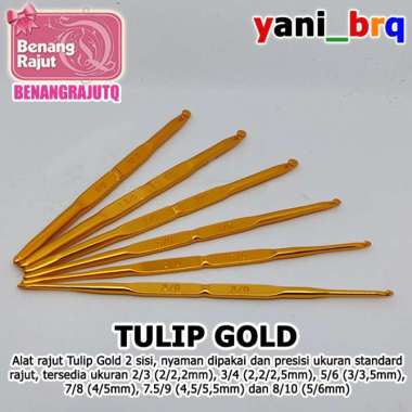 Hakpen tulip gold / jarum rajut hookpen alumunium gold Tulip yani_brq 3/4 (1 pc) Gold