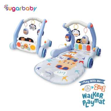 Sugar Baby Play with Me 2in1 Baby Walker&Playmat/Push Walker/Alat Bantu Jalan Anak PME Blue