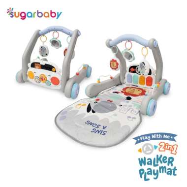 Sugar Baby Play with Me 2in1 Baby Walker&Playmat/Push Walker/Alat Bantu Jalan Anak PME Grey