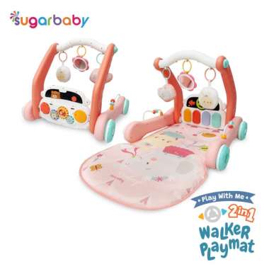 Sugar Baby Play with Me 2in1 Baby Walker&Playmat/Push Walker/Alat Bantu Jalan Anak PME Pink
