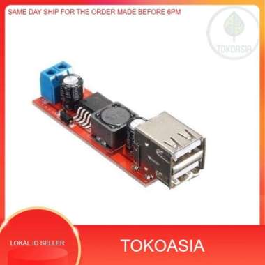 (Local Stock) Dual USB 9V/12V/24V/36V to 5V Converter DC-DC 3A Step Down Power Module