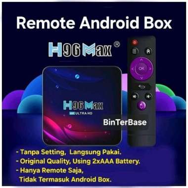 Remote remot Android Box H96MAX 4k 8k Ultra HD h 96 max tombol ungu Ori Original Quality