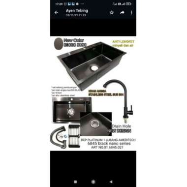 Sink / BCP Single Black Nano Stainless Ameritech- LUAR MEDAN - 68 X 45 68 x 45