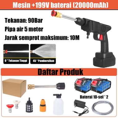 Alat cuci mobil baterai High pre 199V+2 battery