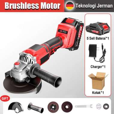 Brushless 450W Gerinda Baterai 4 198V+ 1 Baterai