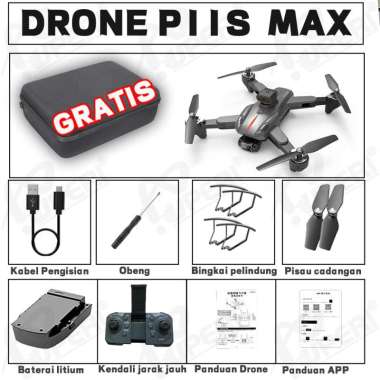 Smart Drone P11S MAX Dual HD Came P11S - HITAM 3 PCS BATERAI