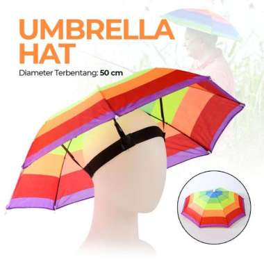 Topi Payung Anti Panas Topi Kebun Topi Mancing Umbrella Hat 50cm