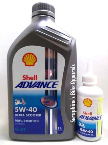 PAKET OLI SHELL ADVANCE ULTRA MATIC 5W40 + OLI GEAR SHELL|SEMUA MATIC