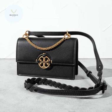 TORY BURCH Mini miller shoulder bag Black LightUmber - 100% Authentic Black Gold