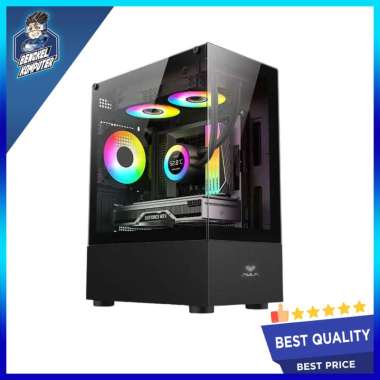 CASING PC AULA MG10 BLACK FREE 3 FAN RGB