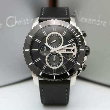 ALEXANDRE CHRISTIE AC 6527 PRIA SILVER BLACK LETAHER BLACK ORIGINAL