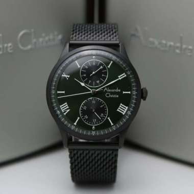 JAM TANGAN ALEXANDRE CHRISTIE AC 6437 AC6437 PRIA BLACK GREEN ORI