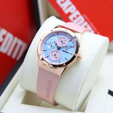 JAM TANGAN WANITA EXPEDITION 6818 / E 6818 / E6818 RUBBER ORIGINAL RG PINK BLUE