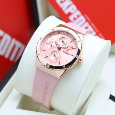JAM TANGAN WANITA EXPEDITION 6818 / E 6818 / E6818 RUBBER ORIGINAL ROSEGOLD PINK