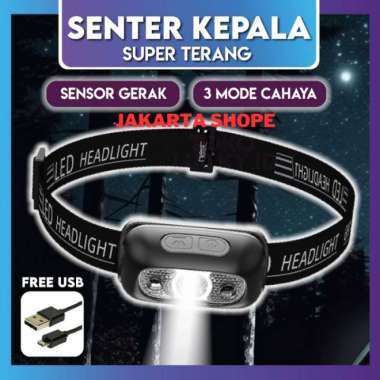 SENTER KEPALA SENSOR LED SUPER TERANG