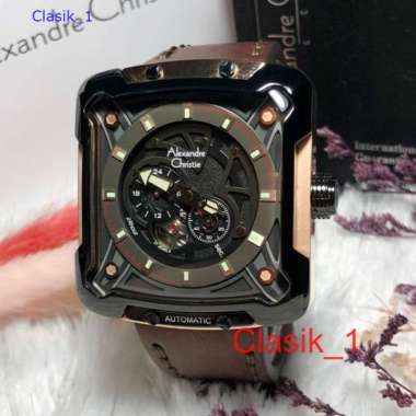 Original 100%!! Alexandre Christie Pria AC 3039 AC3039 Automatic Black RG Brown Ori Garansi Resmi 1