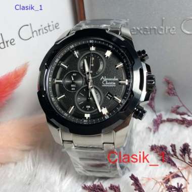 Original 100%!! Alexandre Christie Pria AC 6523 / AC6523 Black Silver Garansi Resmi 1 tahun