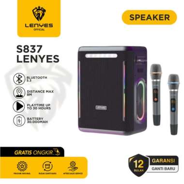 Lenyes S837 Speaker Bluetooth Karaoke With Mic Wireless RGB LED