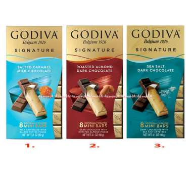 Godiva Signature 90gr Salted Caramel Milk Chocolate Mini Bar Coklat