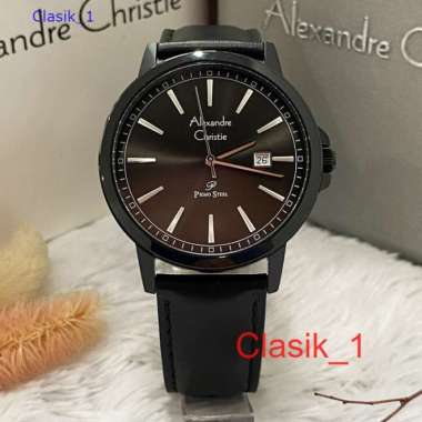 Jam Alexandre Christie Pria AC 1014 AC1014 Full Black Kulit