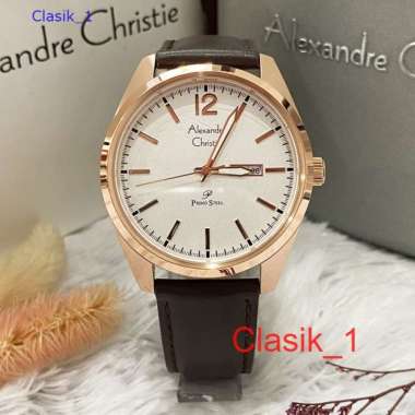 Original 100%!! Jam Alexandre Christie Pria AC 1012 AC1012 Brown Rose Kulit Garansi Resmi 1 Tahun