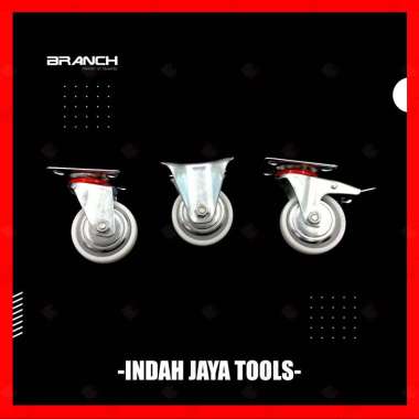 Roda NILON PUTIH 3 Inch HIDUP MATI REM Troli Kastor Caster Trolley REM