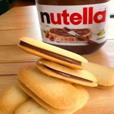 Lidah Kucing Nutella Kue Kering Homemade 500 GR - Liza's Cookies