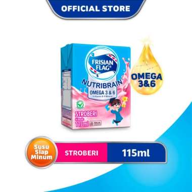 Frisian Flag Nutribrain Omega Susu Uht Strawberry [110 mL]
