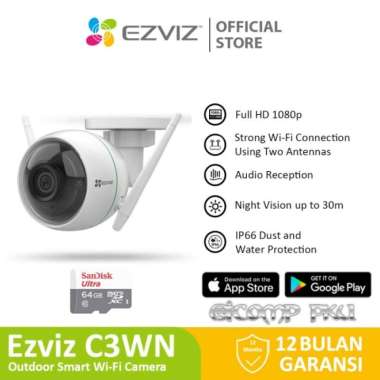 IPC Ezviz C3WN 2MP Outdoor 1080p - Metal - C3WN 2 MP Out Door