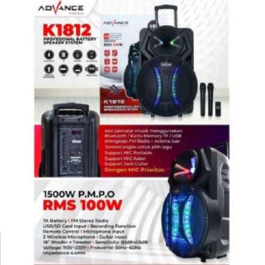 Terbaru Speaker Advance K1812 Portable 18 Inch Diskon