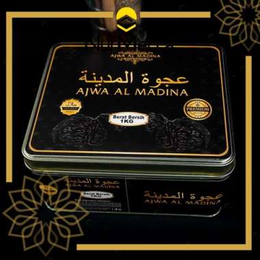 Kurma Ajwa Kaleng 1kg Ajwa Al Madina Kurma Nabi Asli Madinah Grade A