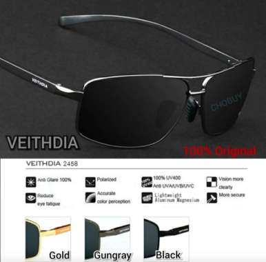 Kaca mata Kacamata Cowok Pria Polarized Veithdia sport Anti UV 400 Polarized Sunglasses