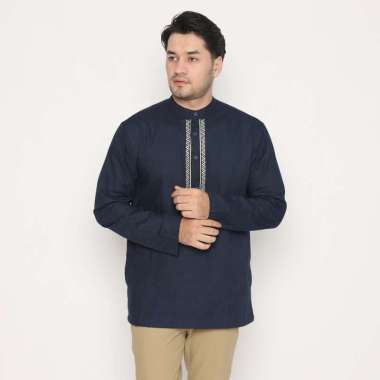 AMK Baju Koko Lengan Panjang KK FATHAN L/s Navy XXL